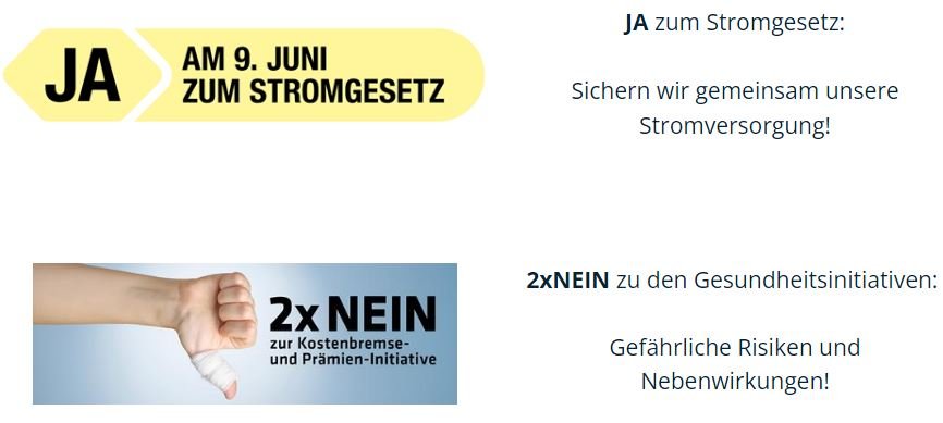 Abstimmungsparolen 9. Juni 2024